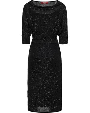 Max Mara Sequin Knit Msegetto Midi Dress - Black
