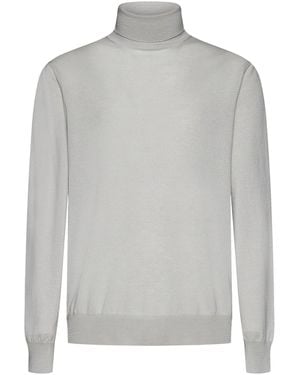 D 40 Virgin Wool Turtleneck Jumper - Grey