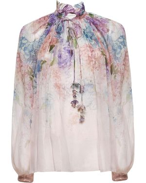 Zimmermann Blusa Billow Dawning - Rosa