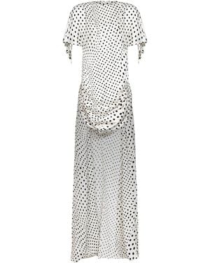 Stella McCartney And Polka Dot Satin Asymmetric Long Dress - White