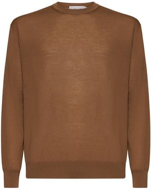 D 40 Hazelnut Virgin Wool Crewneck Jumper - Brown