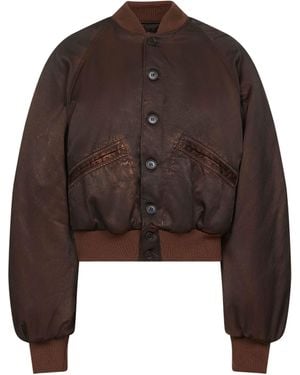 MM6 by Maison Margiela Cotton And Viscose Blend Bomber Jacket - Brown