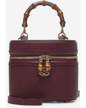 Gucci Burgundy Mini Bamboo Shoulder Bag - Purple