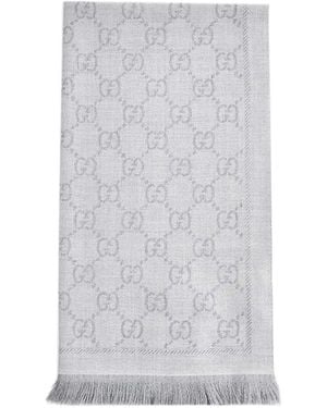 Gucci Gg Wool Scarf - Grey