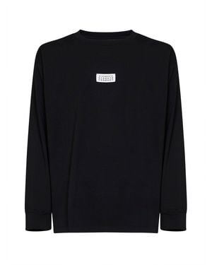 MM6 by Maison Margiela Cotton Numeric Long-Sleeved T-Shirt - Black