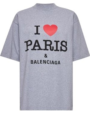 Balenciaga I Love Paris & T-Shirt Oversized in White | Lyst