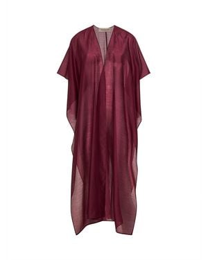 Blanca Vita Burgundy Voile Sdelfa Caftan Blouse - Red
