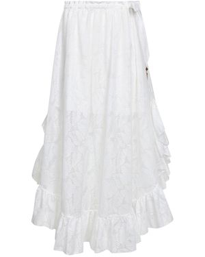 Zimmermann Printed Cotton Blend Daylight Maxi Skirt - White