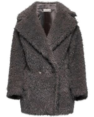 Blanca Vita Dove Chary Short Teddy Coat - Grey