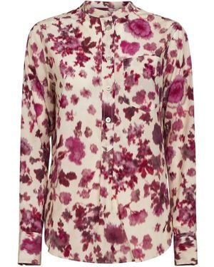 Isabel Marant Printed Stretch Silk Rusak Blouse - Pink
