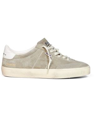 Golden Goose Taupe Suede Soul Star Trainers - White