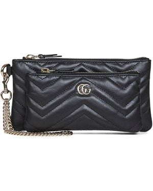 Gucci Pouch Con Catena Gg Marmont Piccola Nera - Nero