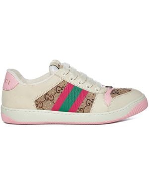 Gucci Screener Trainers With Gg Crystals - Pink
