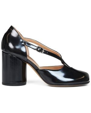Maison Margiela Glossy Leather Tabi Court Shoes - White