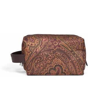 Etro Small Pouch With Handle - Brown