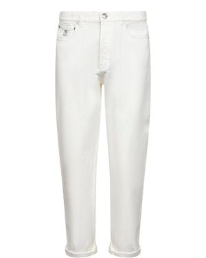 Brunello Cucinelli Garment-Dyed Denim Iconic Fit Jeans - White
