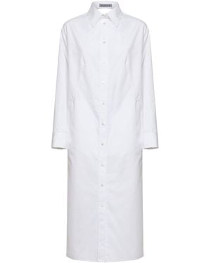 Balenciaga Poplin Draped Back Shirt Dress - White