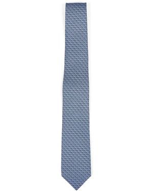 Ferragamo Gancini Silk Twill Cerchio Tie - Blue