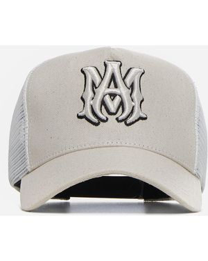 Amiri Ma Cotton And Mesh Trucker Hat - Gray