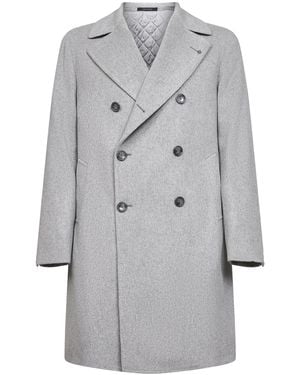 Tagliatore Pearl Virgin Wool And Cashmere Double-Breasted Coat - Grey