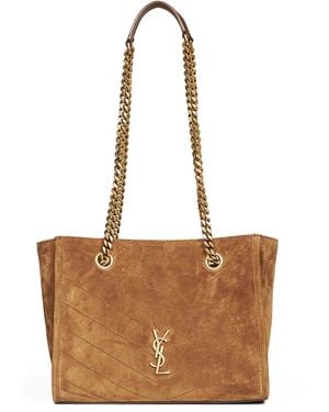 Saint Laurent Shoulder Bag Niki Suede Calfskin - Brown