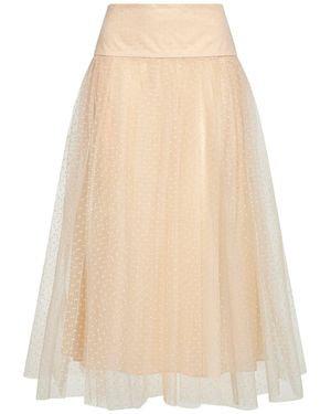 Zimmermann Cream Polka Dot Tulle Midi Skirt - White