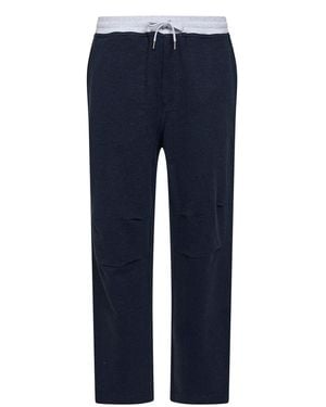 Brunello Cucinelli Cotton And Linen Jogger Trousers - Blue