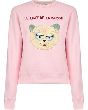 Valentino Le Chat De La Maison Embroidered Sweatshirt - Pink