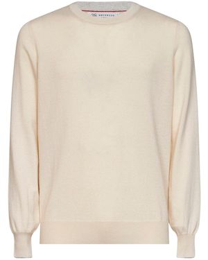 Brunello Cucinelli Crewneck Cashmere Jumper - White