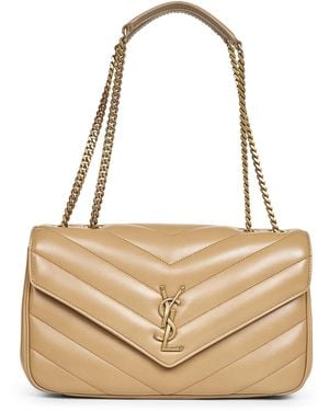 Saint Laurent Borsa A Spalla Loulou Medium - Neutro
