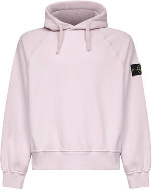 Stone Island Brushed Organic Cotton Hoodie - Pink