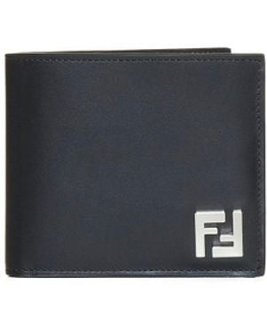 Fendi Compact Leather Bi-Fold Wallet - Black