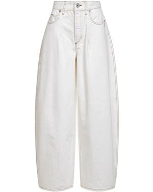Jacquemus Ecru The Ovalo De-Nãmes Denim Curved Jeans - White