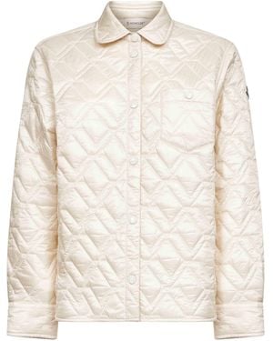 Moncler Quilted And Padded Shirt Jacket - White