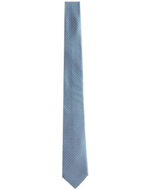 Ferragamo Brain Silk Tie - Blue