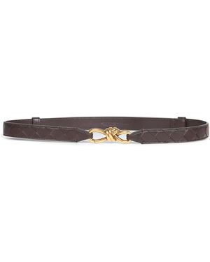 Bottega Veneta Fondant Intrecciato Nappa Leather Andiamo Belt - White