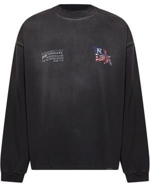 Represent Cotton Jersey Eagle Long-Sleeved T-Shirt - Black