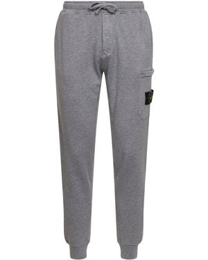 Stone Island Dust Melange Organic Mélange Cotton Fleece Joggers - Grey