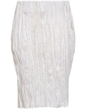 TOTEME Crinkled Linen Pencil Skirt - White