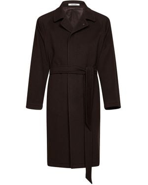 Tagliatore Dark Wool And Cashmere Salomons Wrap Coat - Black