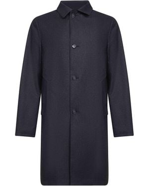 D 40 Two-Tone Reversible Single-Breasted Coat - Blue