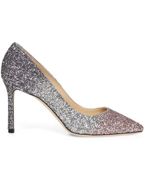 Jimmy Choo Glitter Fabric Romy 85 Pumps - Metallic