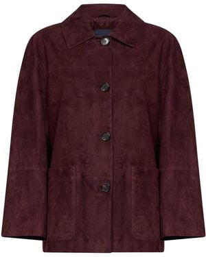 Max Mara Dark Ruby Suede Smmastrale Jacket - Purple