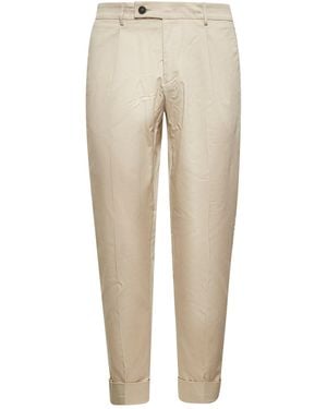 D 40 Stretch Cotton Riviera Elastic Pants - Natural