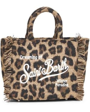 Mc2 Saint Barth Leopard Vanity Mini Felt Handbag - Multicolor