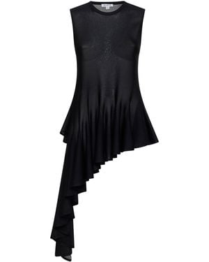Alaïa Viscose Knit Asymmetric Godet Top - Black