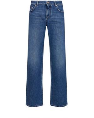 Dolce & Gabbana Cotton Denim Loose Straight-Leg Jeans - Blue