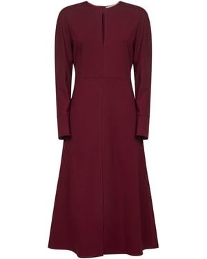 Blanca Vita Burgundy Stretch Cady Aderia Midi Dress - Purple