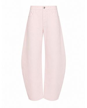 Alaïa Dyed Cotton Denim Low-Rise Round Jeans - Pink