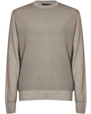 Etro Greige Two-Tone Wool Logo Sweater - Gray